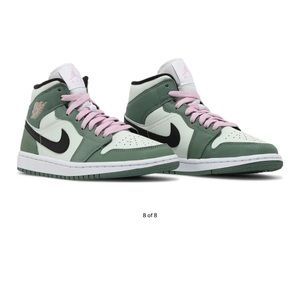 Womens Air Jordan 1 Mid sneakers. Dutch green